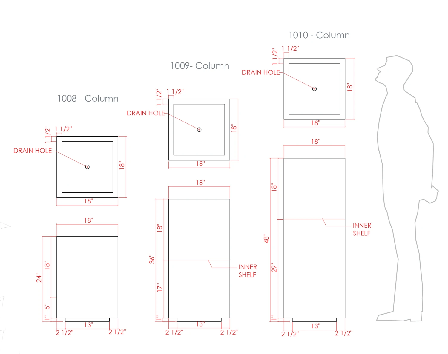 18" Column Planter 2 18" Column Planter - Image 2