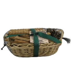 Peeled Wicker Hearth Basket -Outdoor Decor Art 109WB 1600 60665.1676036629