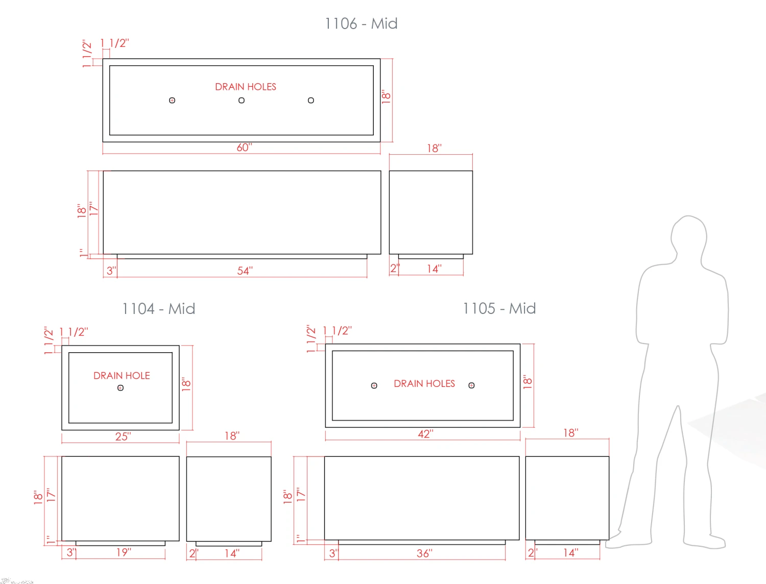 Mid Rectangle Planter 2 Mid Rectangle Planter - Image 2