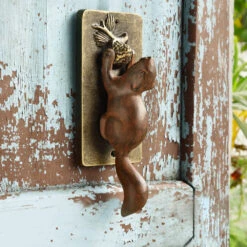 Squirrel Doorknocker - Aluminum -Outdoor Decor Art 34127a 18373.1676036617