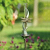 Dragonfly On Vine Rain Gauge Garden Stake