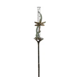 Dragonfly On Vine Rain Gauge Garden Stake -Outdoor Decor Art 34884 2 21168.1676036642