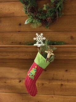 Homemade Holiday Stocking 22" L X 9" W