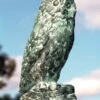 Owl Bronze Statue With Verdigris Finish