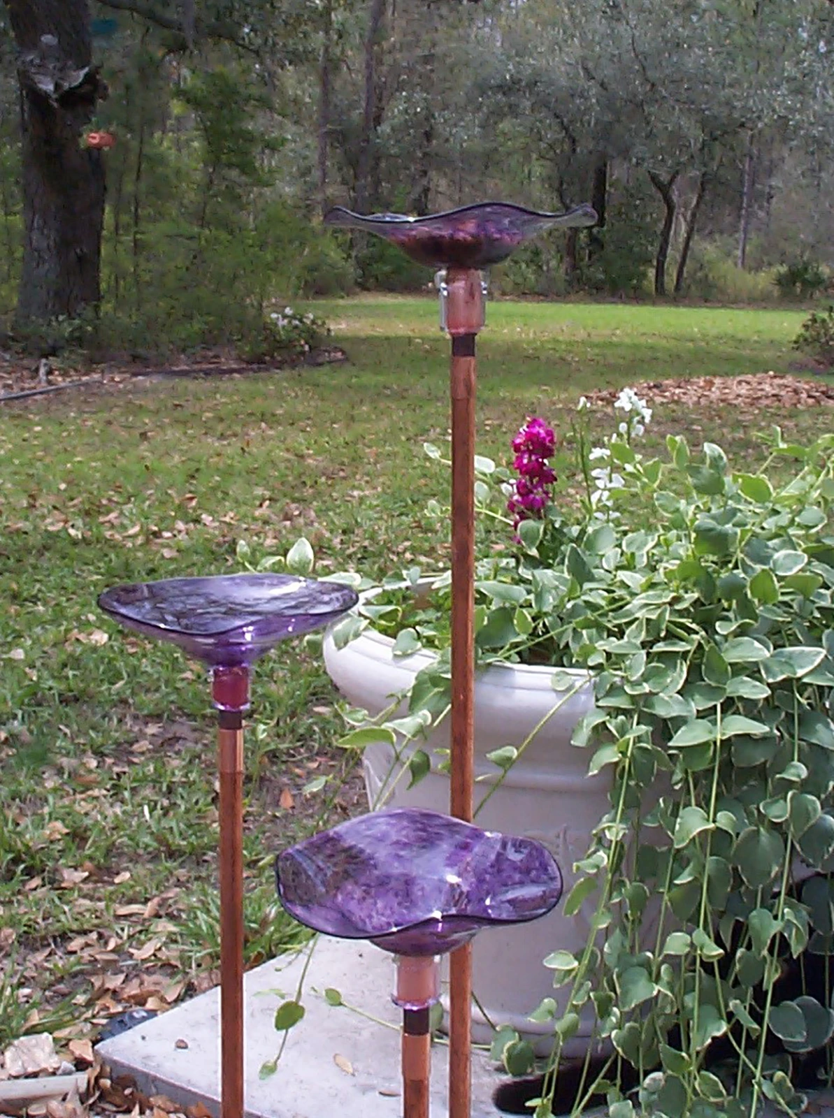 Blown Glass Butterfly Feeder 2 Blown Glass Butterfly Feeder - Image 2