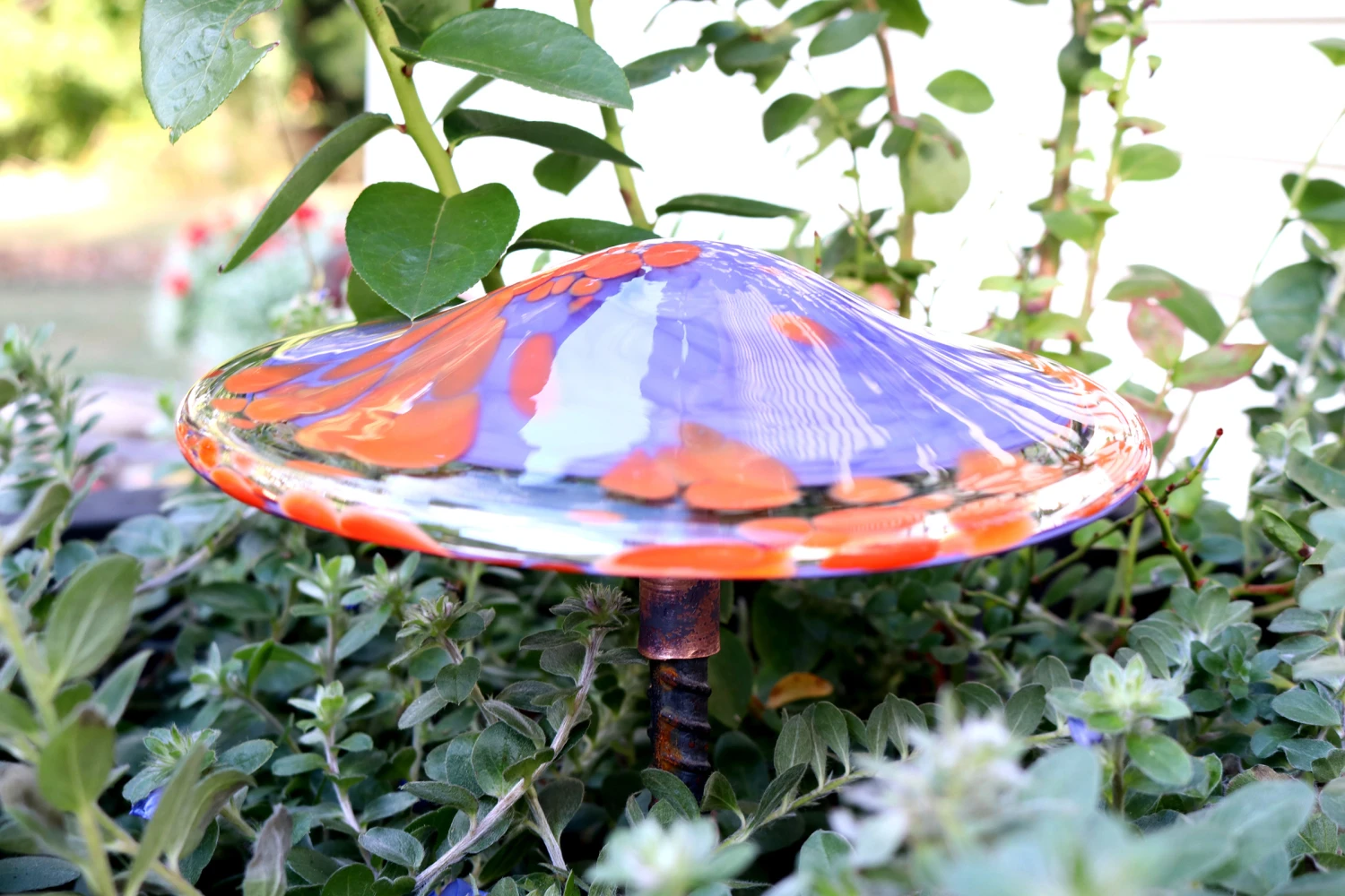 Blown Glass Mushroom Stake 2 Blown Glass Mushroom Stake - Image 2