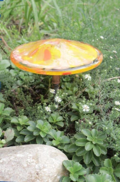 Blown Glass Mushroom Stake 37 Blown Glass Mushroom Stake -Outdoor Decor Art AHMS YO5 1600 69116.1676036672