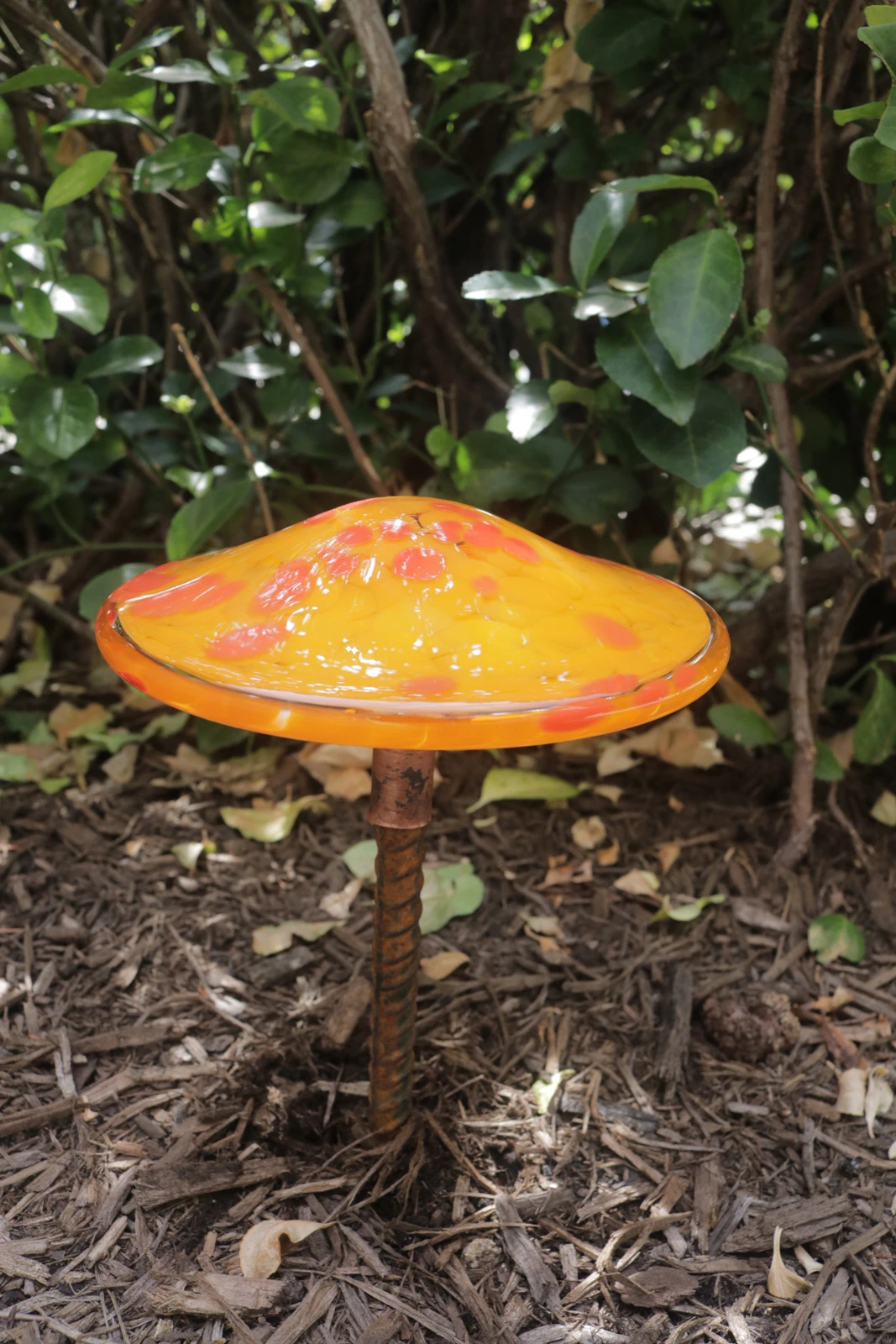 Blown Glass Mushroom Stake 6 Blown Glass Mushroom Stake - Image 6