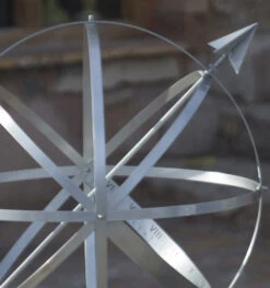Sundial Armillary - Brushed Aluminum 10 Sundial Armillary - Brushed Aluminum -Outdoor Decor Art Armillary closeup 78871.1702653049