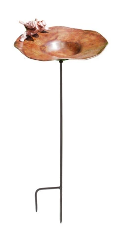 Brass Birdbath W/ Birds - Roman Bronze Stake