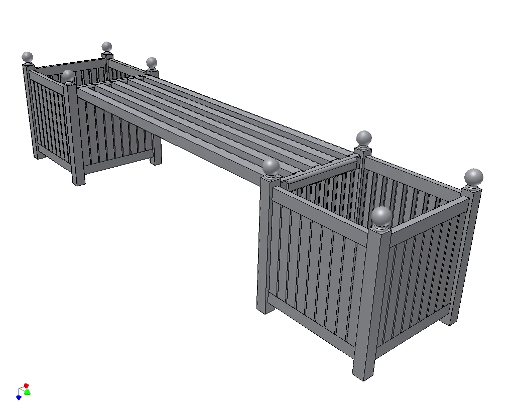 Versailles Bench With Two Large Planters 2 Versailles Bench With Two Large Planters - Image 2