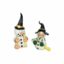 Halloween Collectibles -Outdoor Decor Art Black Hat Snowman Group 68578.1679654305