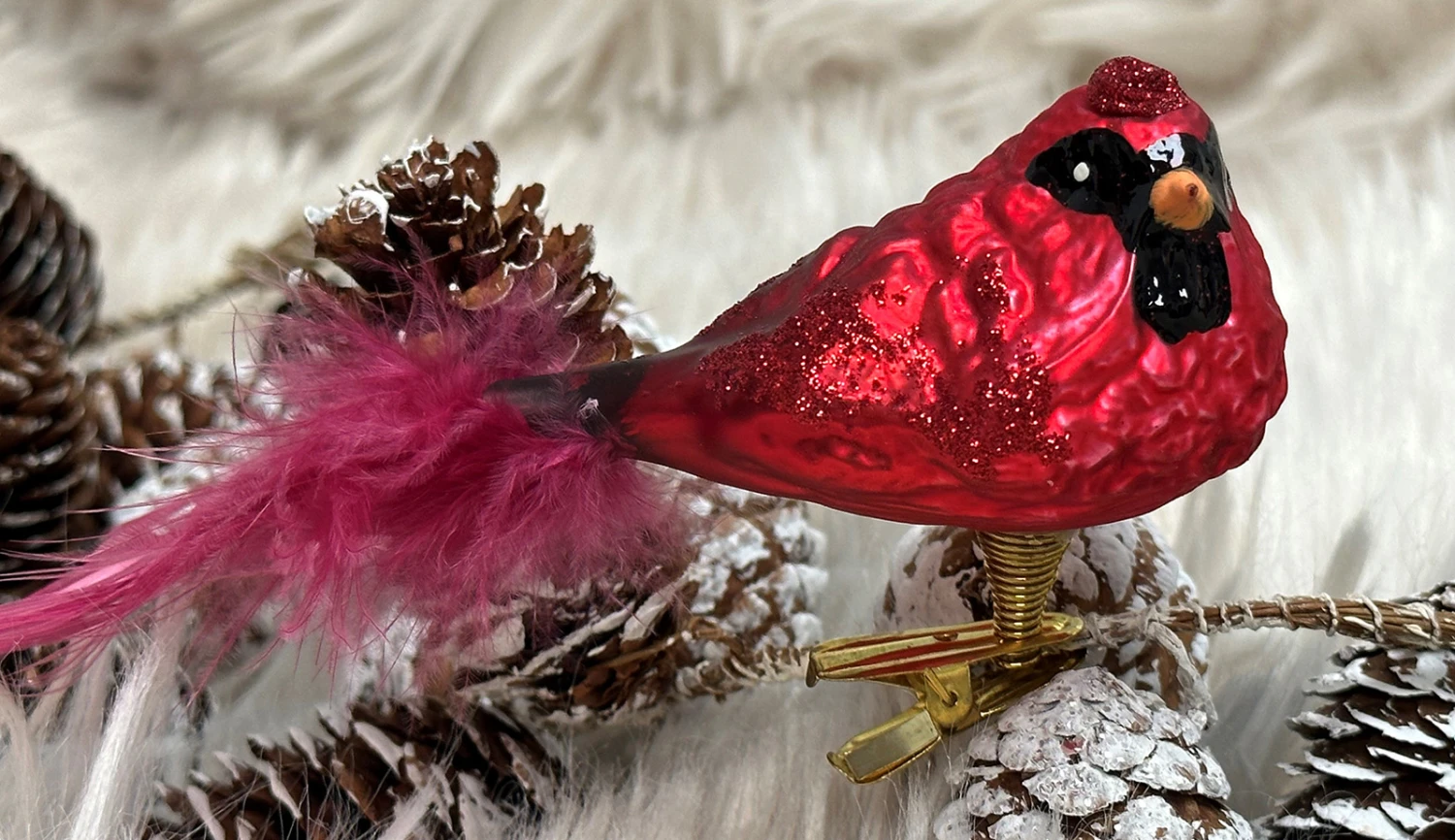 Cardinal Bird Blown Glass Ornament 2 Cardinal Bird Blown Glass Ornament - Image 2