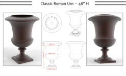 Roman Classic Urn -Outdoor Decor Art Classic Roman Urn Drawing 48H 19231.1699899973