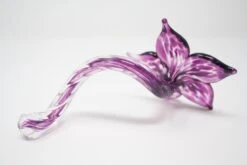 Glass Flowers -Outdoor Decor Art Flower Fuschia Side 52843.1676036669