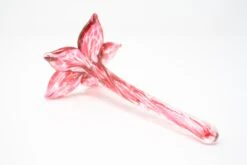 Glass Flowers -Outdoor Decor Art Flower Straight Pale Ruby Back 80195.1676036668