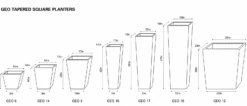 Geo Tapered Square Pot -Outdoor Decor Art GeoTapered Sq Line 56561.1677714079