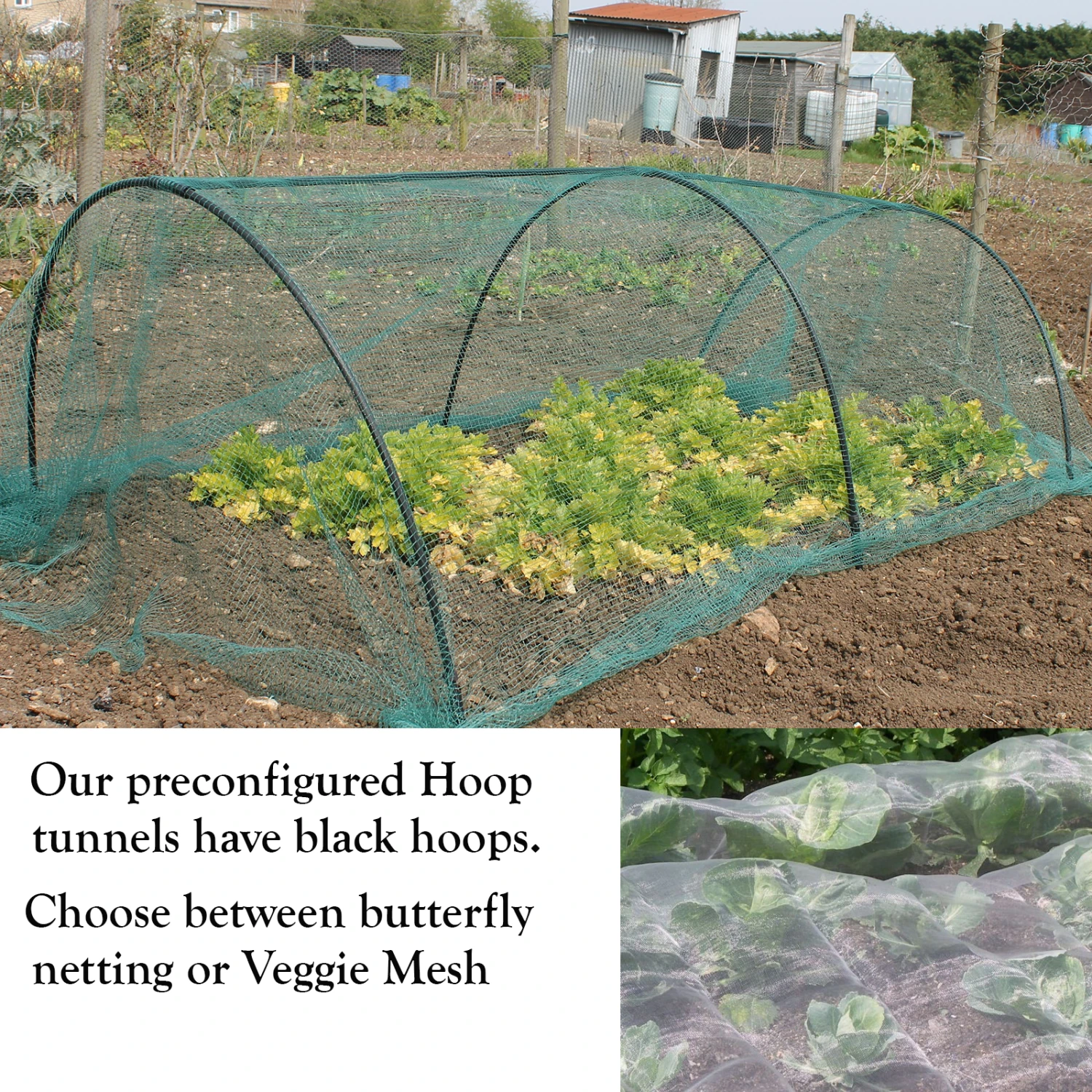 Hoop Tunnel Kit With Veggie Mesh Netting 1 Hoop Tunnel Kit With Veggie Mesh Netting