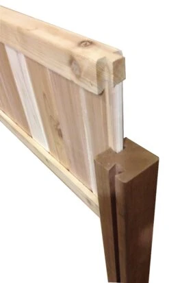 Elevated Western Red Cedar Trough Planters 8 Elevated Western Red Cedar Trough Planters -Outdoor Decor Art IMG 0625 Panel into Leg 44546.1676036638