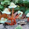 Spotted Polymer Mushrooms Set Of 5 - Rust