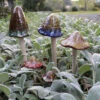 MARSHALL Ceramic Mushroom Stakes - Set Of 5