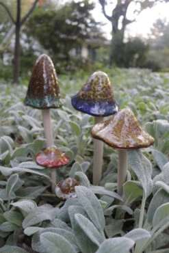 MARSHALL Ceramic Mushroom Stakes - Set Of 5 9 MARSHALL Ceramic Mushroom Stakes - Set Of 5 -Outdoor Decor Art MR04 D 1600 22249.1677358993