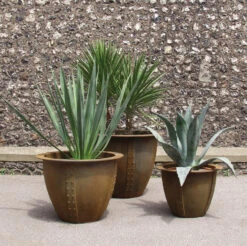 Norman Fiberglass Planter -Outdoor Decor Art Norman Rust 62464.1677703996