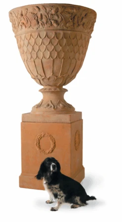 Oak Leaf Round, Trough & Window Box Planters -Outdoor Decor Art OAK4353 WT Ped 52148.1676036677