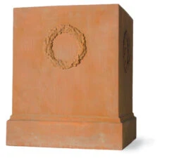 Wreath Pedestal - Weathered Terracotta Finish