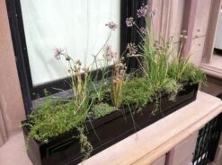 Sloane Fiberglass Planters -Square, Troughs & Window Box -Outdoor Decor Art Sloane Window Box SWB48 Black 49046.1676120238