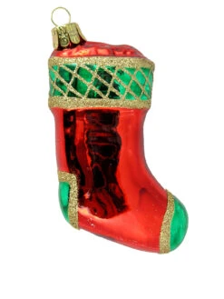 Red Stocking Blown Glass Ornament