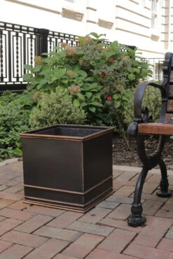 Zarif Elegant Square Copper Planter -Outdoor Decor Art Zarif14G 1600 78457.1677629517