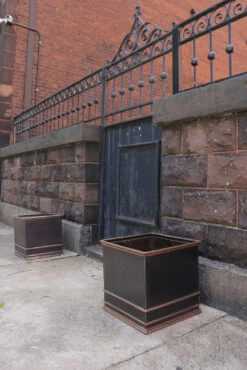 Zarif Elegant Square Copper Planter -Outdoor Decor Art Zarif14I 1600 61690.1677629517