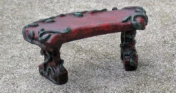 Miniature Red Bench With Vine Decoration
