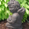 Cherub With Bunny Statue