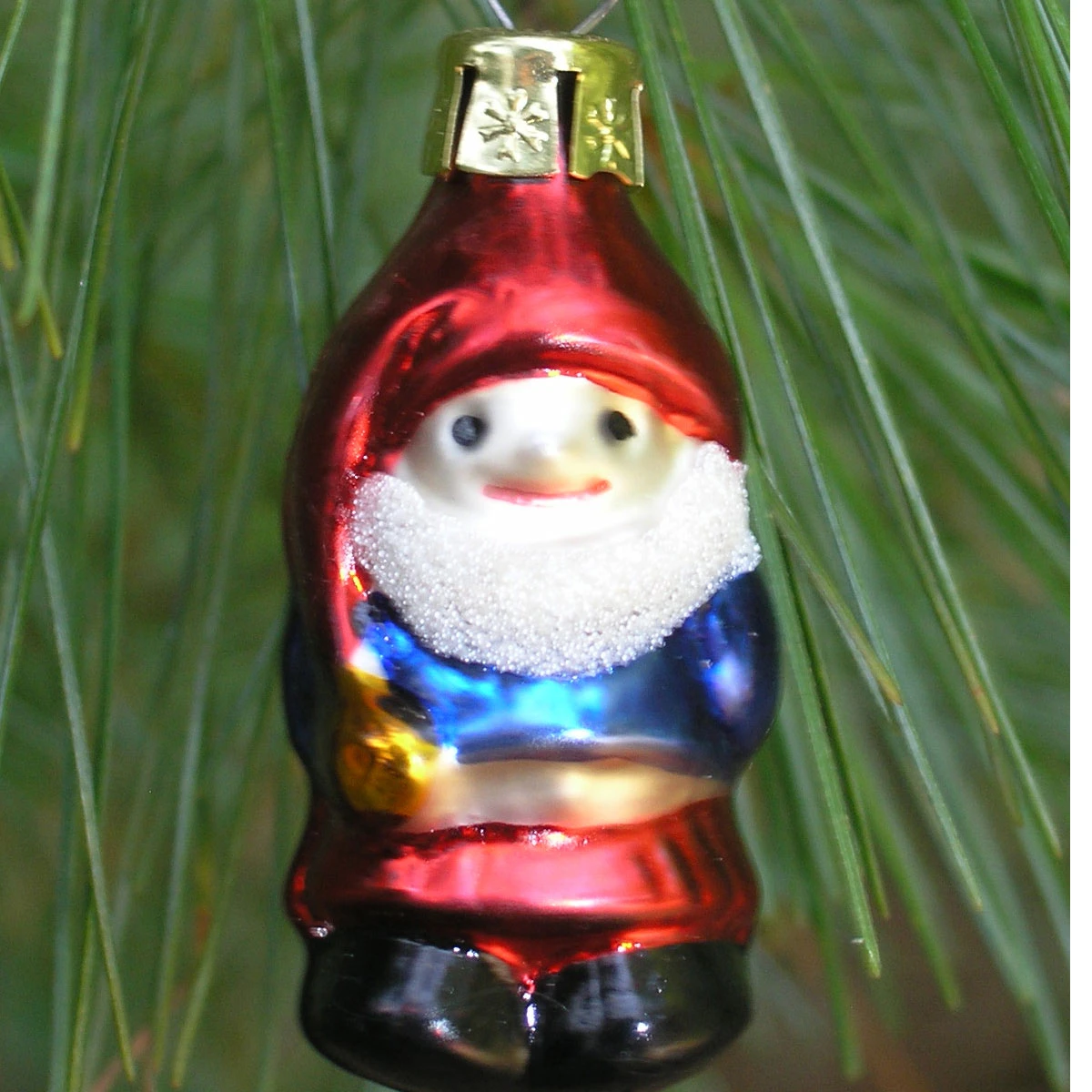 Mini Red Elf Blown Glass Ornament 1 Mini Red Elf Blown Glass Ornament