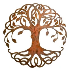 Root Tree Wall Sign Laser Cut From 14 Gauge Steel - 23" Diameter