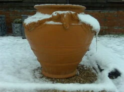 Sussex Urn - Terracotta -Outdoor Decor Art sussexurninsnow 03665.1676126805